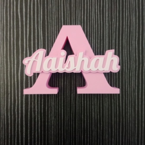 Personalized Alphabet Names free standing (pink with white text)