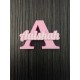 Personalized Alphabet Names free standing (pink with white text)