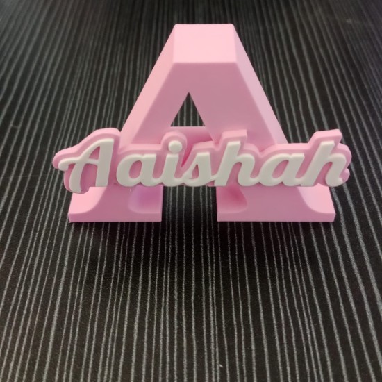Personalized Alphabet Names free standing (pink with white text)