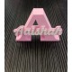 Personalized Alphabet Names free standing (pink with white text)