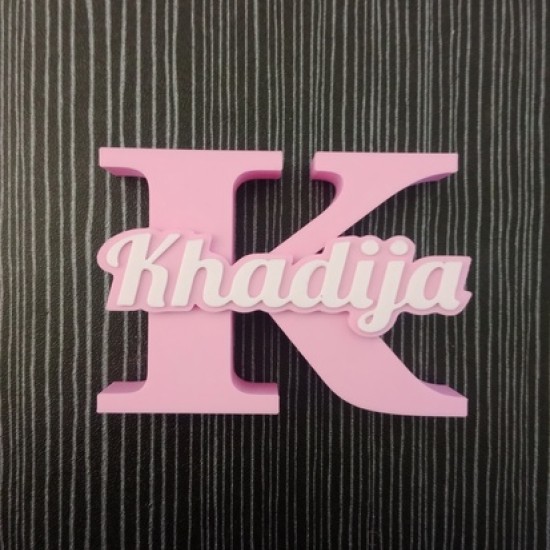 Personalized Alphabet Names free standing (pink with white text)