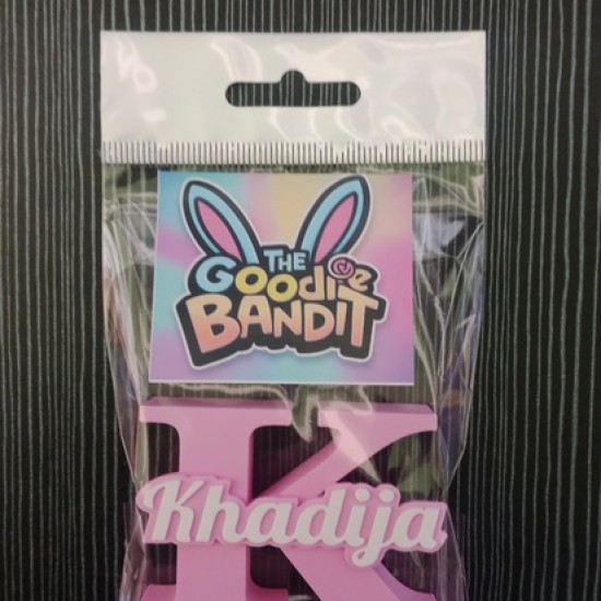 Personalized Alphabet Names free standing (pink with white text)