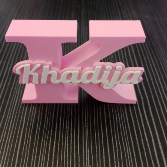 Personalized Alphabet Names free standing (pink with white text)