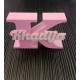 Personalized Alphabet Names free standing (pink with white text)
