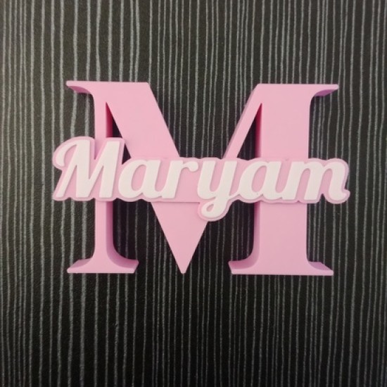 Personalized Alphabet Names free standing (pink with white text)