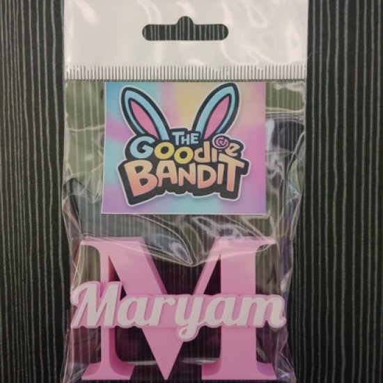 Personalized Alphabet Names free standing (pink with white text)