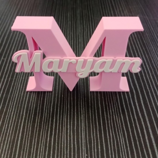 Personalized Alphabet Names free standing (pink with white text)